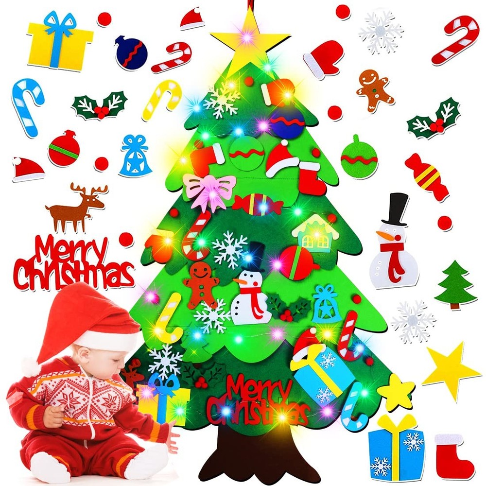 DIY Felt Christmas Tree-3.5 FT Wall Felt Christmas Tree Set
