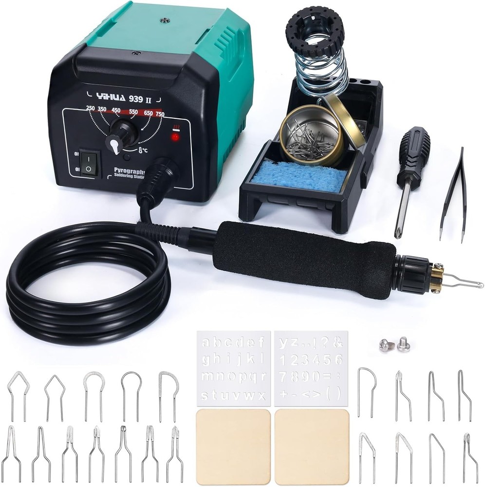 All-in-One Pyrography Kit with Adjustable Temperatures & Stencils for Artistry