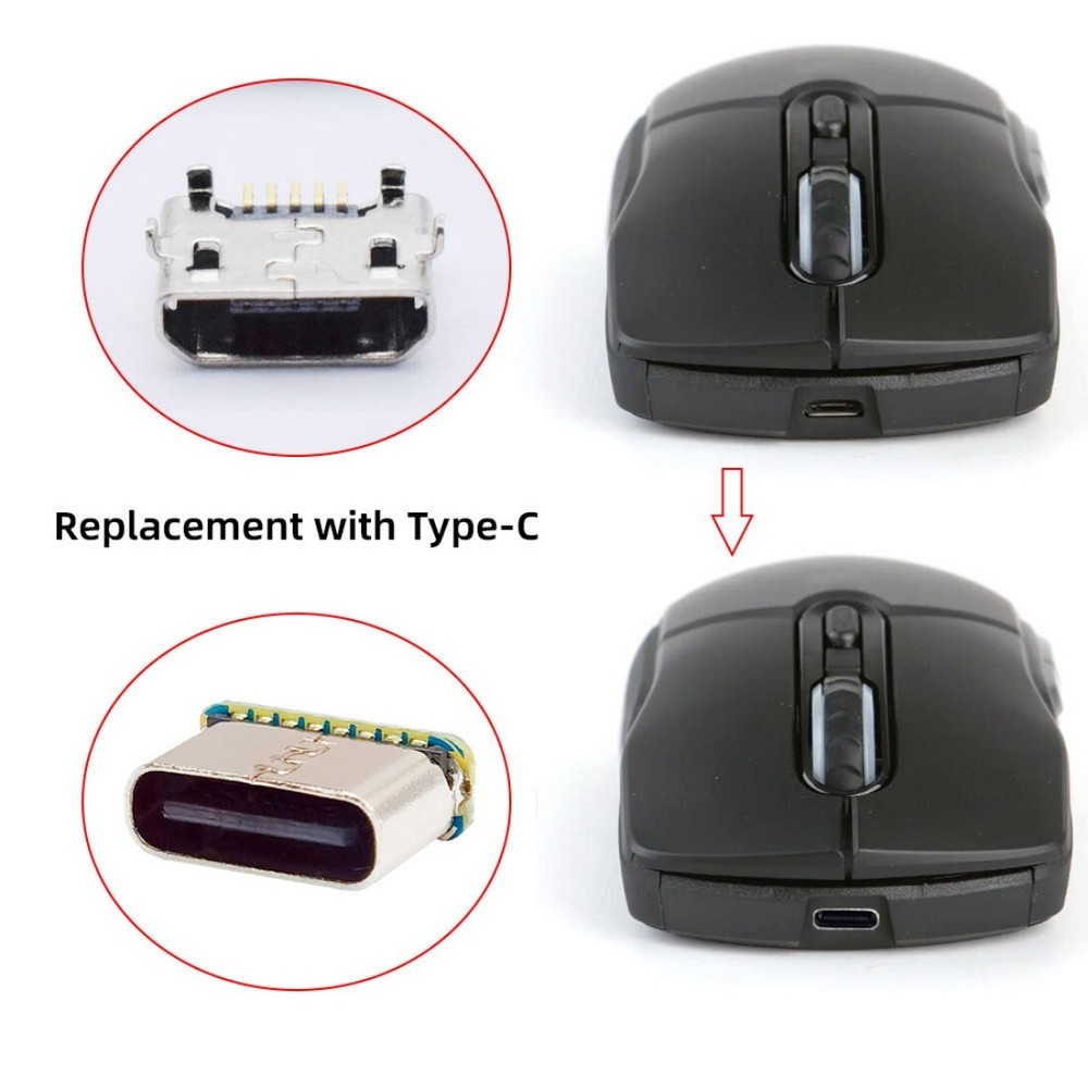 5 Pack Micro USB 5Pin to USB C Socket Port Repair Replacement Solder Adapter