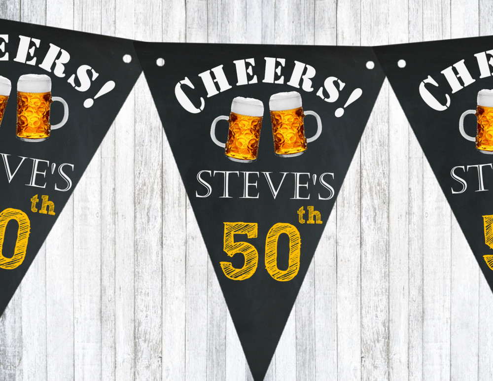 3m 'Cheers' Personalised Beer  Bunting - Any Age