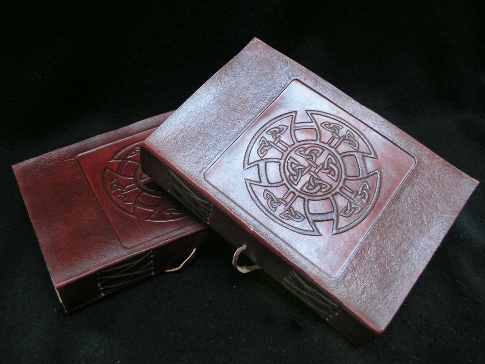 A5 CELTIC MANDALA - Handmade Leather Diary Journal Grimoire Book-of-Shadows