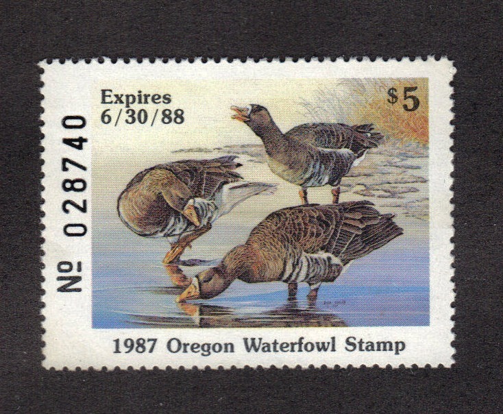 OR4 Oregon  State Duck Stamp.  MNH. 1987.  Single
