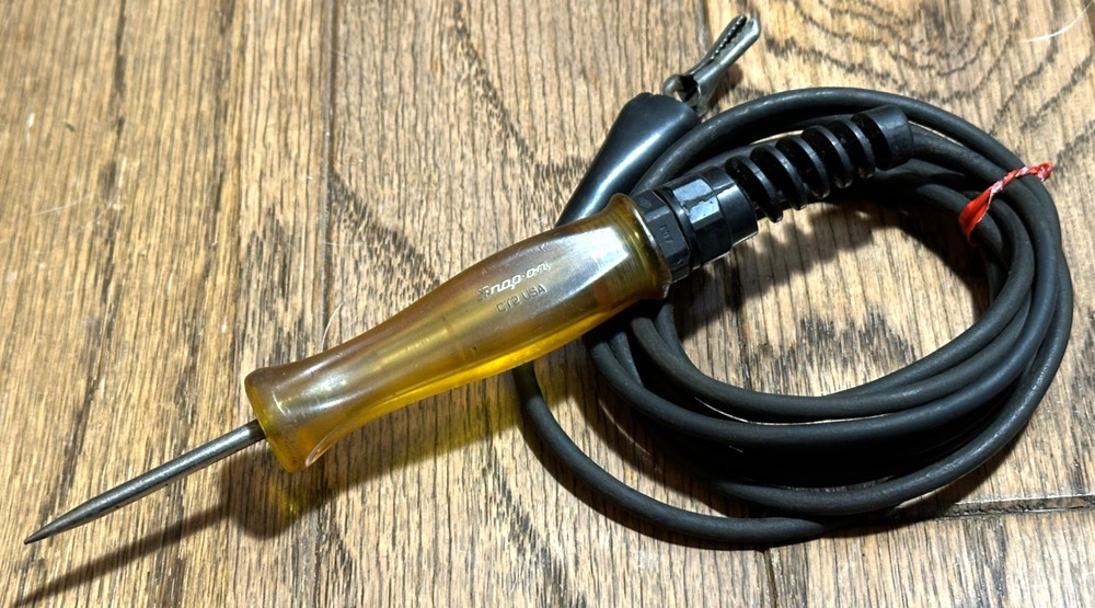 Snap On Tools Clear Mini Circuit Tester Light Up Electrical Probe 5" Long Auto