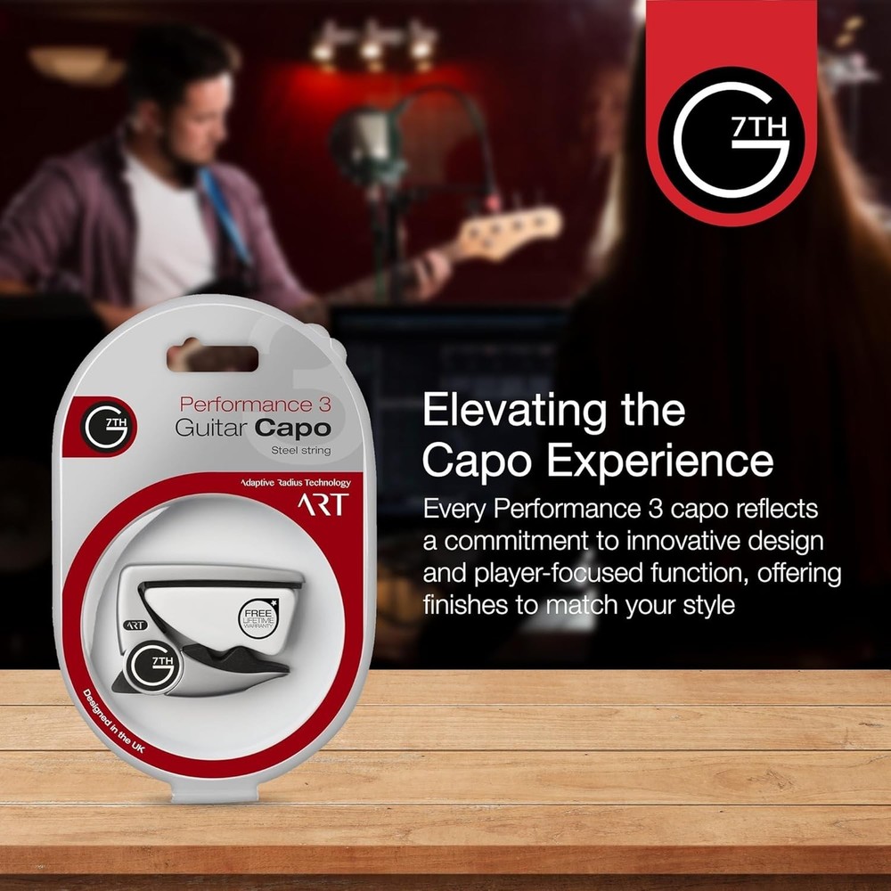 Versatile Silver Guitar Capo - Adaptive Radius Technology