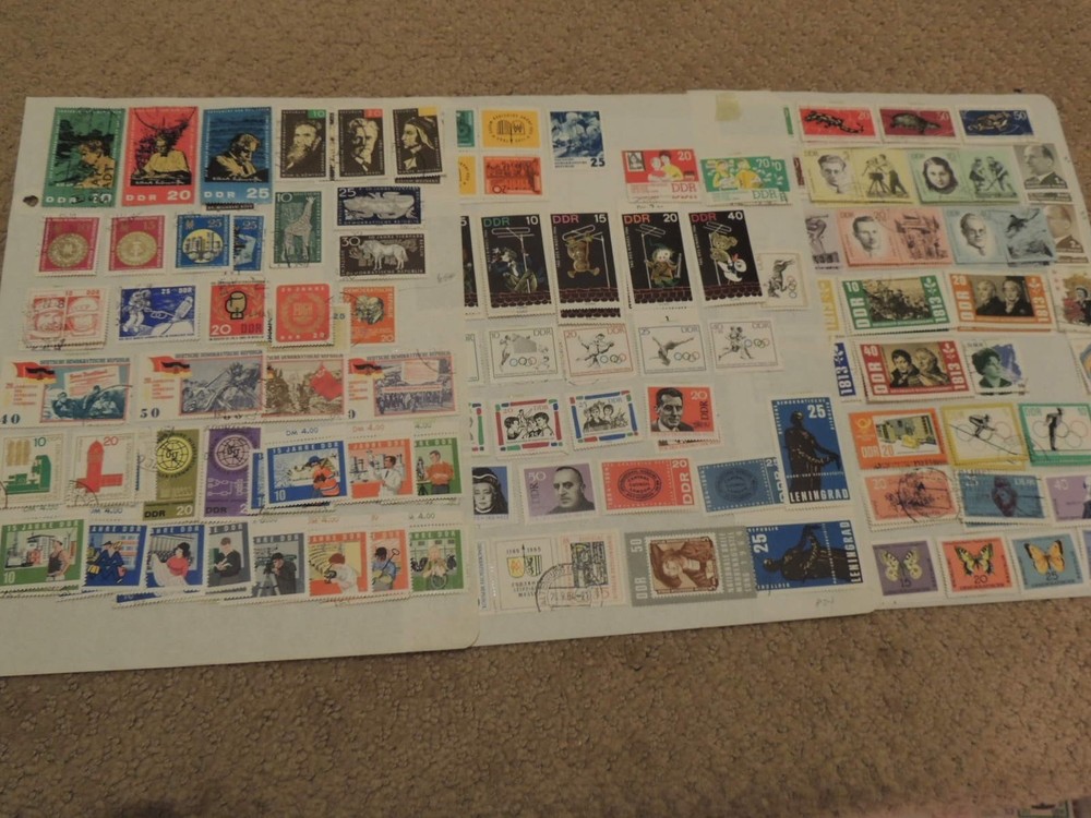 German DDR Stamp Collection 1948-late 1960s Mint, Mostly Used (some postally)