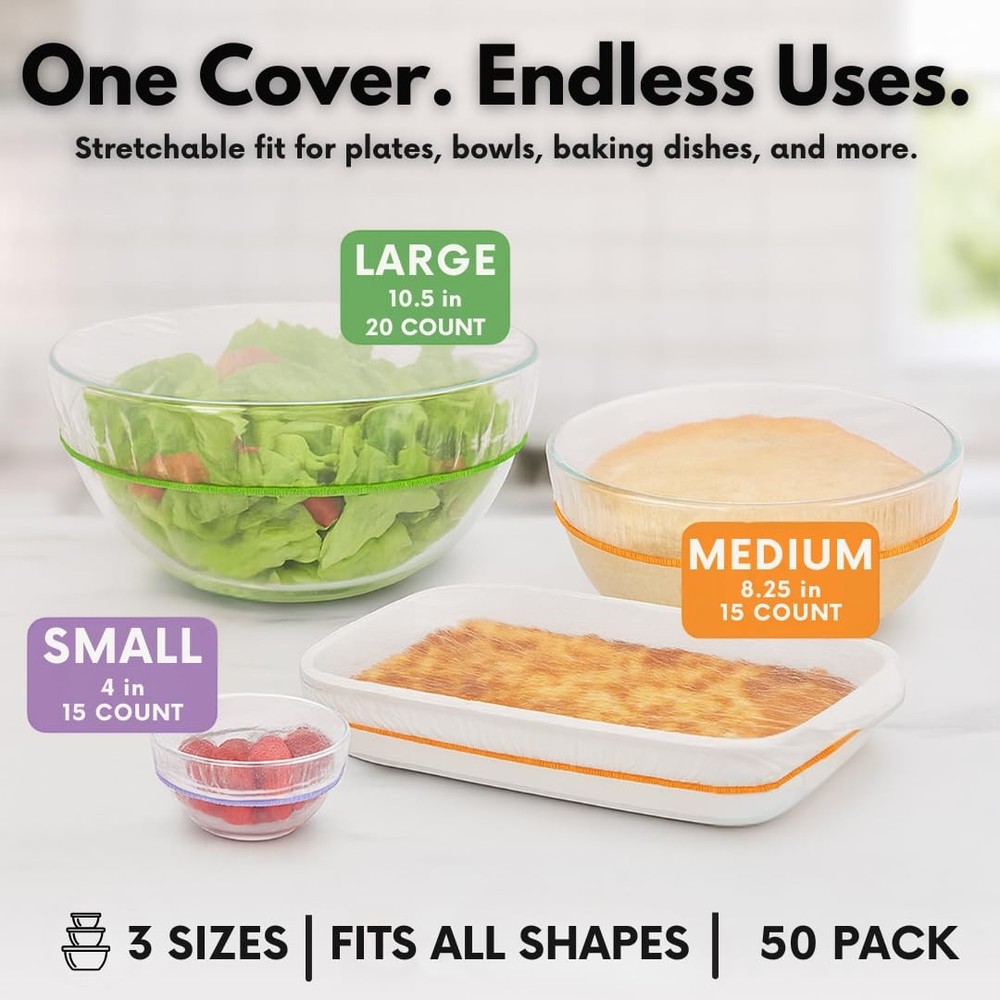 Plastic Bowl Covers Elastic Reusable Food Covers for Bread Proofing Storage &