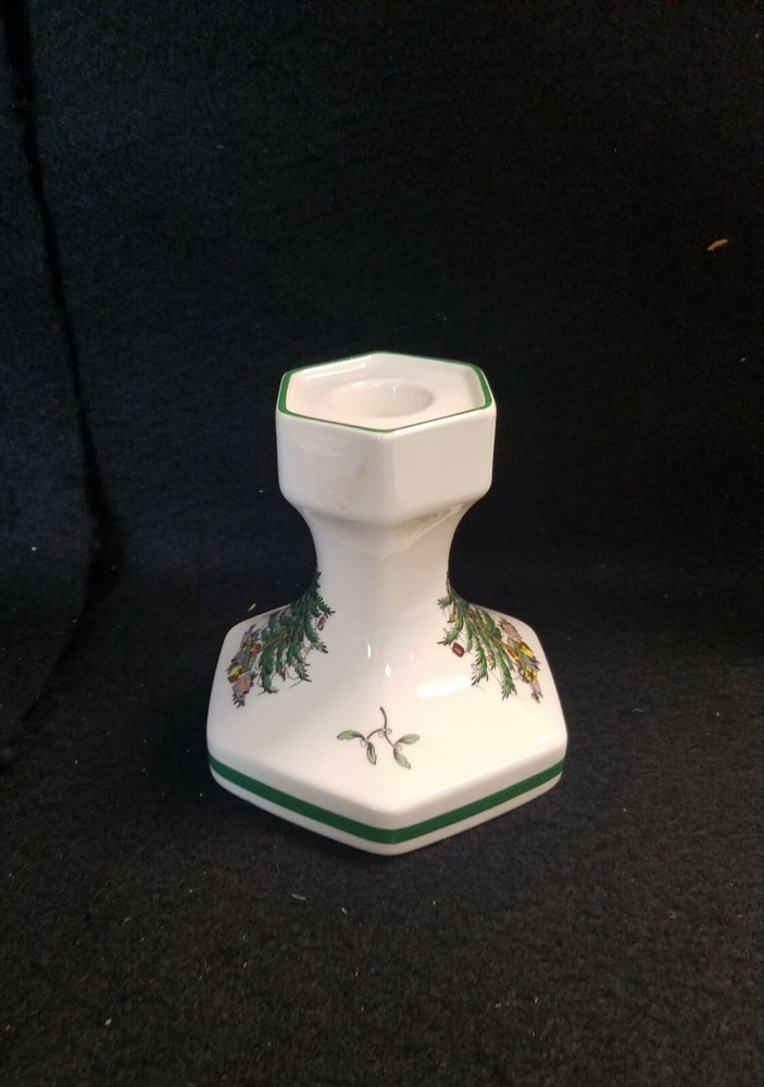 Spode Christmas Tree Hexagonal Candle Stick Made In England