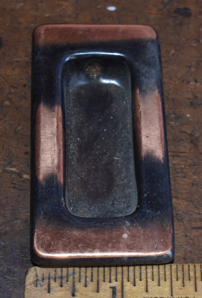 Vintage NOS Japanned Window Sash Pull Pocket Door Handle Hardware