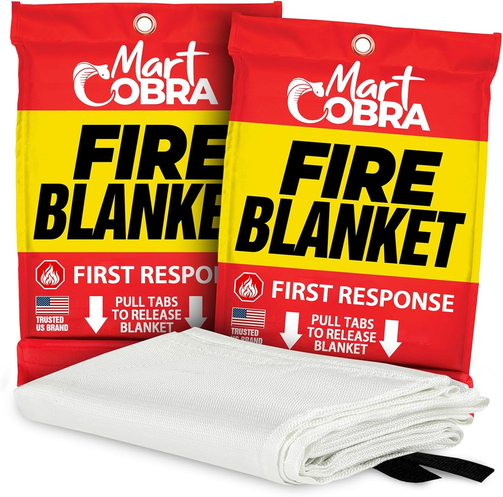 Fire Blanket 2-Pack – Emergency Fire Suppression for Home & Kitchen – 40"X40" Fi