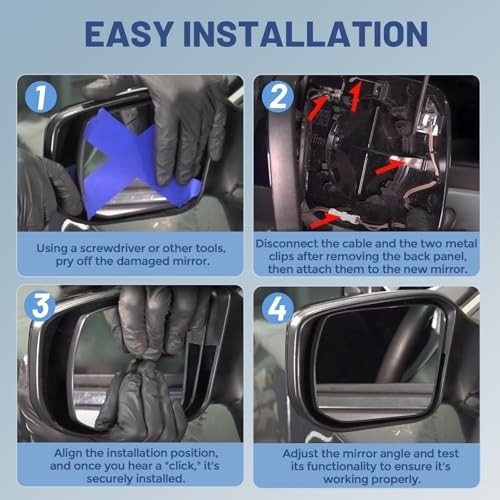 Driver Left Side Mirror Glass - Compatible with VW Vehicles - 2016 Driver Side