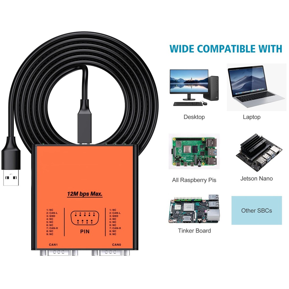 PU2CANFD Series USB2CANFDX2 USB To CAN Converter Interface Adapter Module