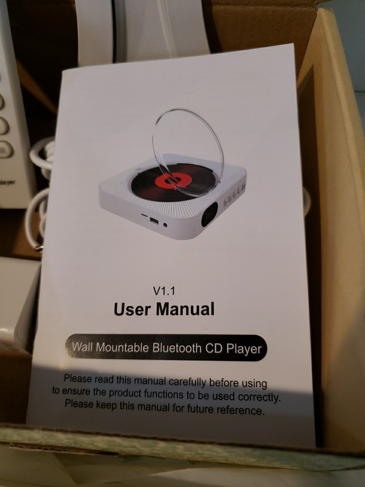 Bluetooth Player Wall Mountable Or Desktop White With Remote