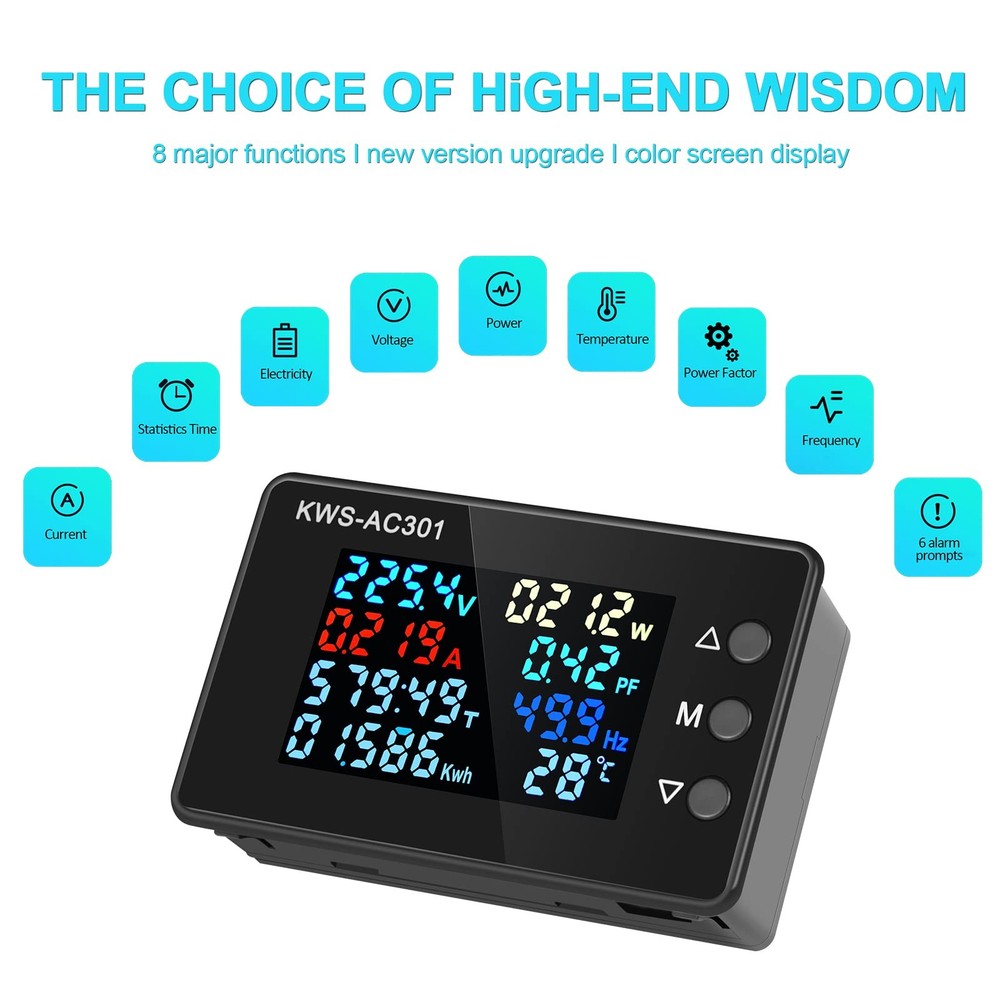 AITIAO Digital Display AC Multimeter 100A with Open Current Transformer