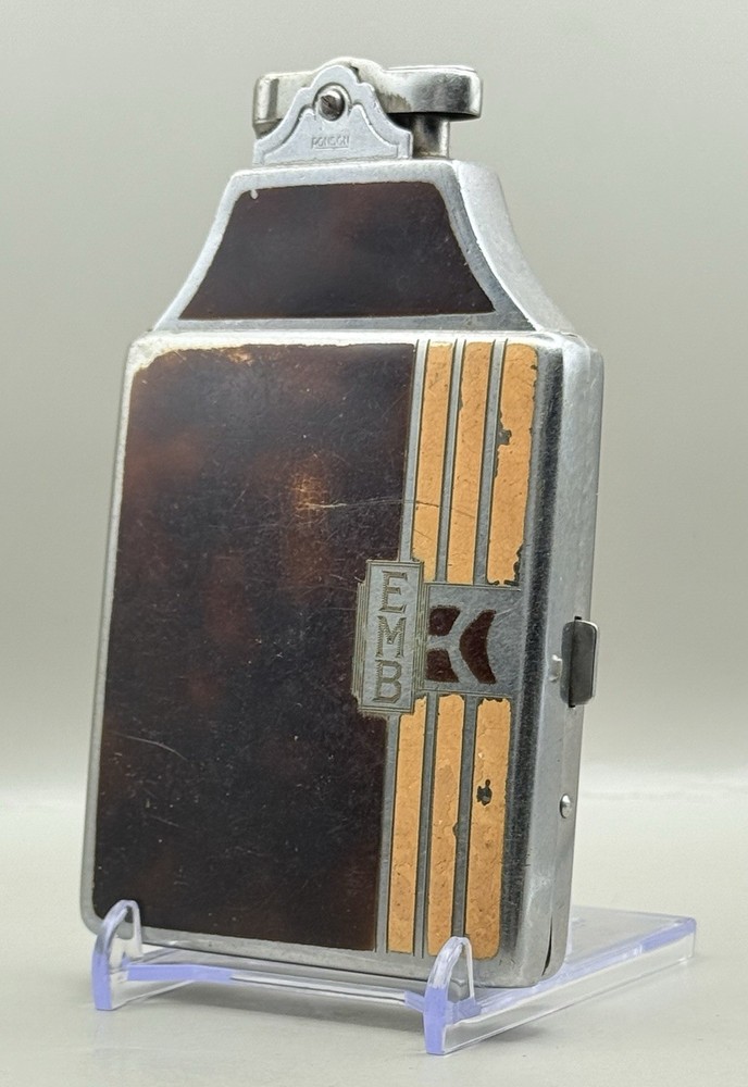 Vintage Ronson Cigarette Lighter/Case Combo Art Deco