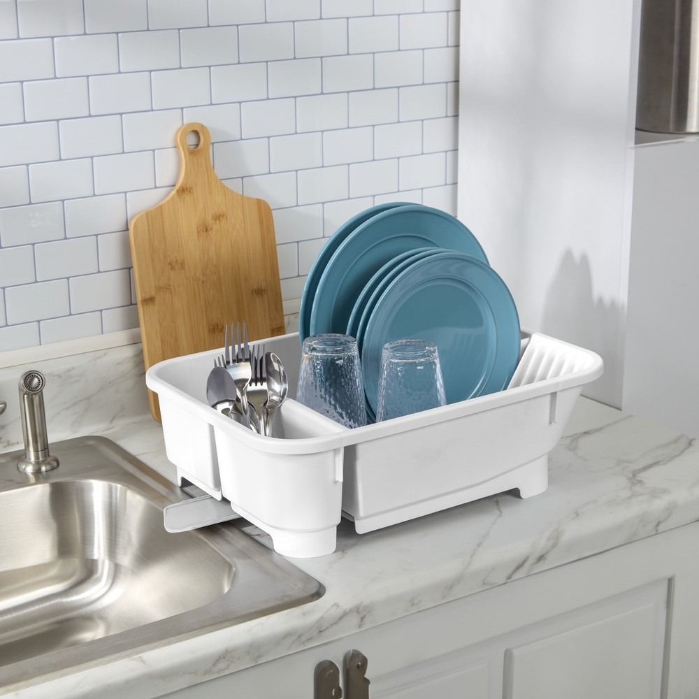 Kitchen Sink Organizer Set W/ Self-Draining Caddy Soap Dispenser Sponge Holder