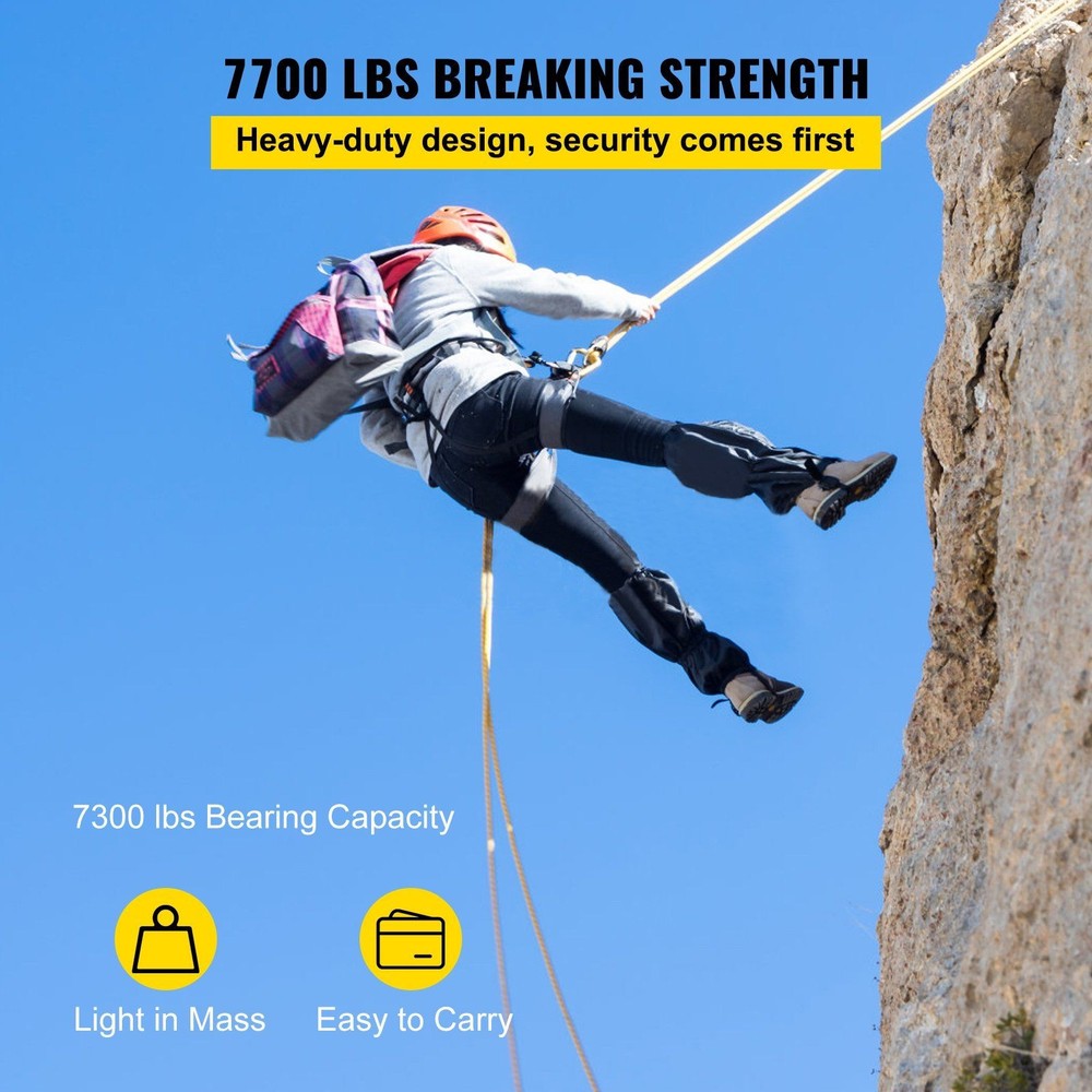 Dual Pulley Rigging System – 100ft 12mm Static Rope, 7700lb