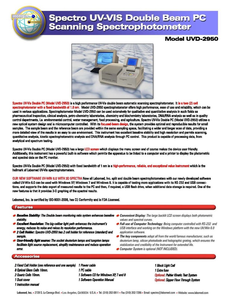 Double Beam Spectrophotometer UV-VIS