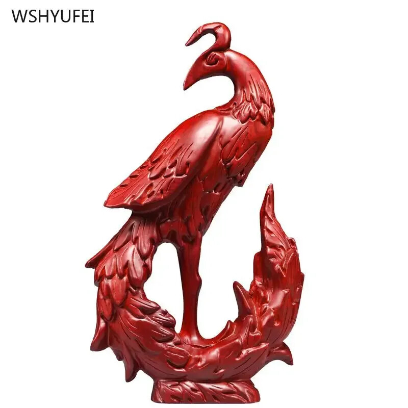 1 pcs Solid wood carving crafts living decoration Simulate Phoenix Shape gift