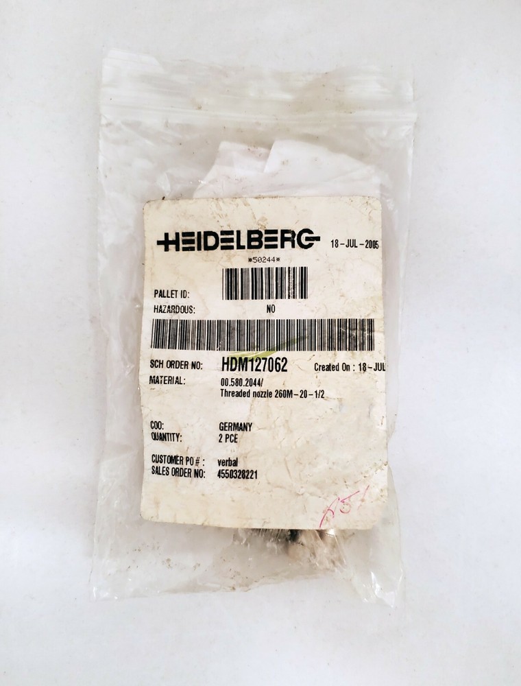 00.580.2044 threaded nozzle HEIDELBERG
