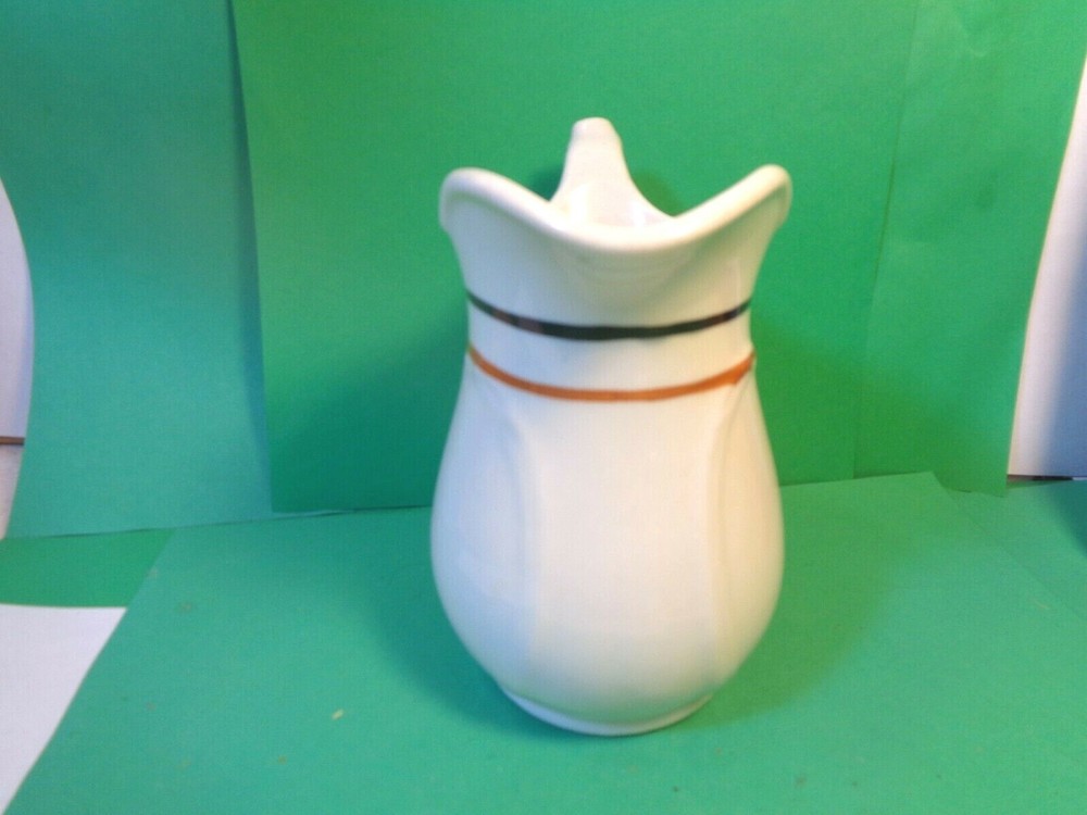 Sterling 5 3/8" Pitcher, Black & Brown Ring Pattern, E. Liverpool (Used/EUC)