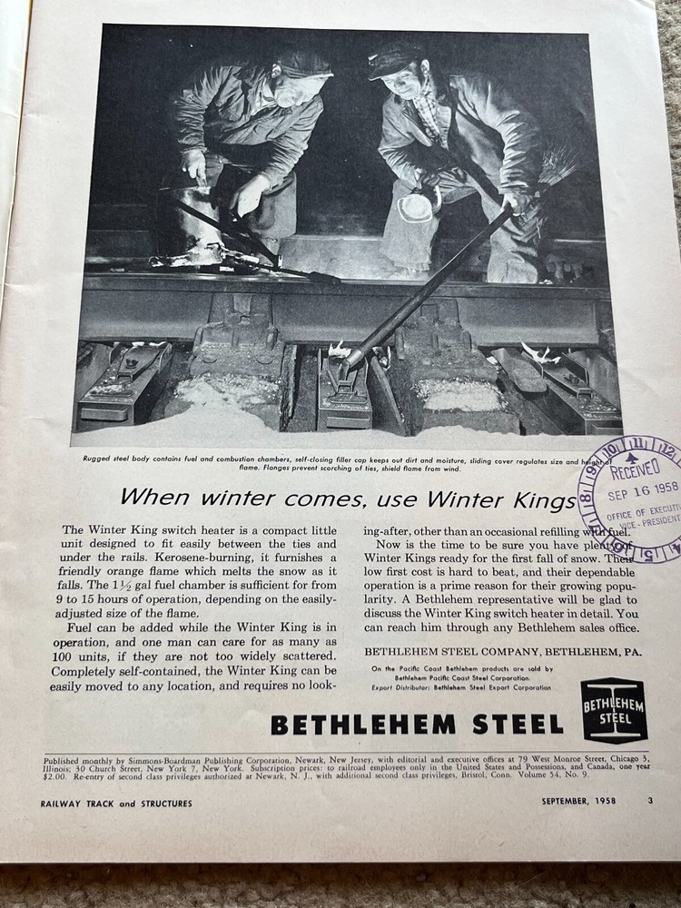Railway Track and Structures - September 1958