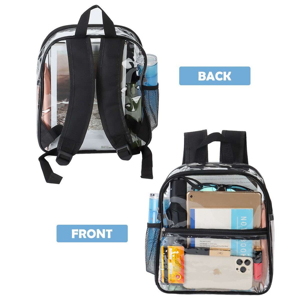 Clear Backpack Heavy Duty Bookbag See Through Backpack Transparent Plastic New
