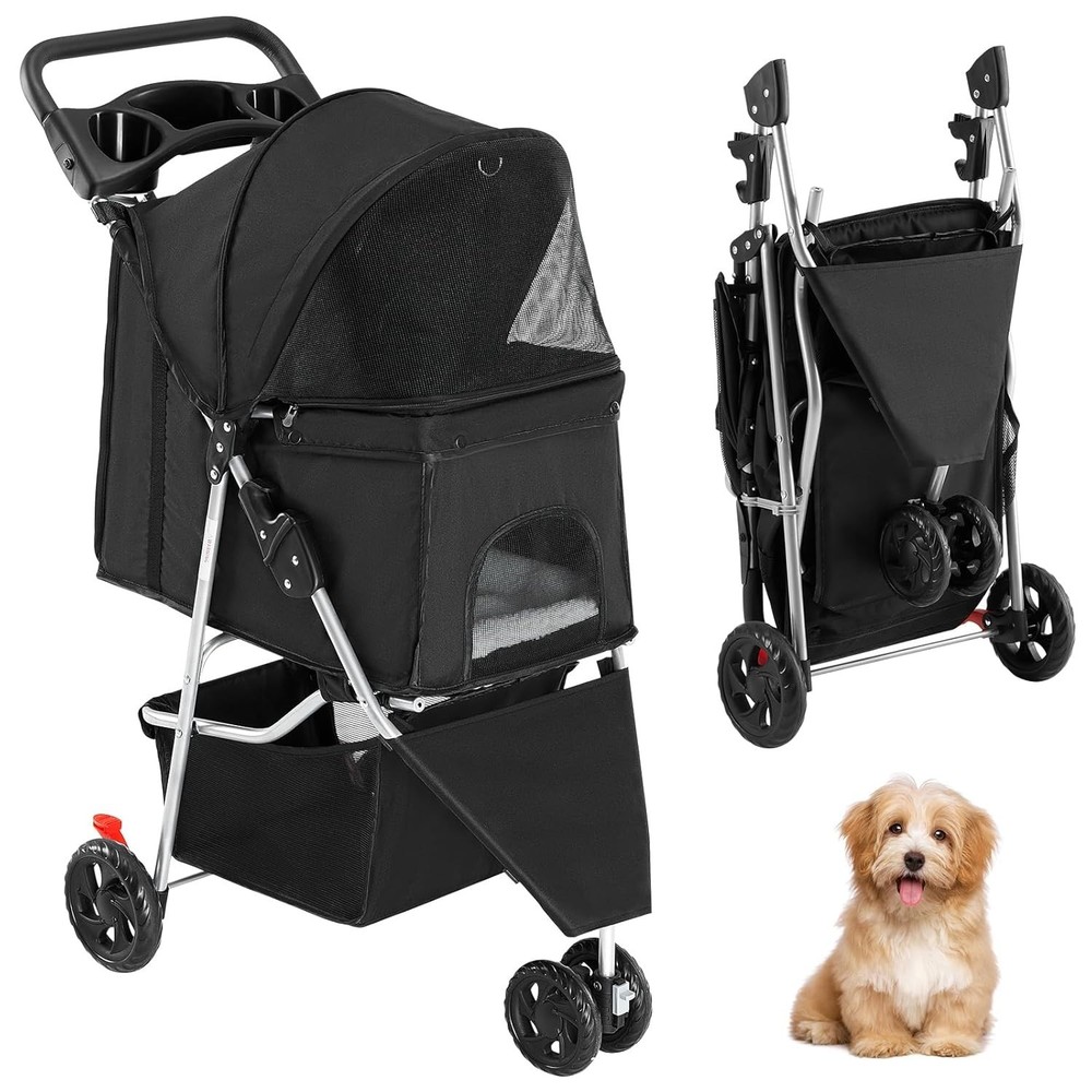 Elegant Pet Stroller for Small to Medium Pets | Lightweight & Foldable Design