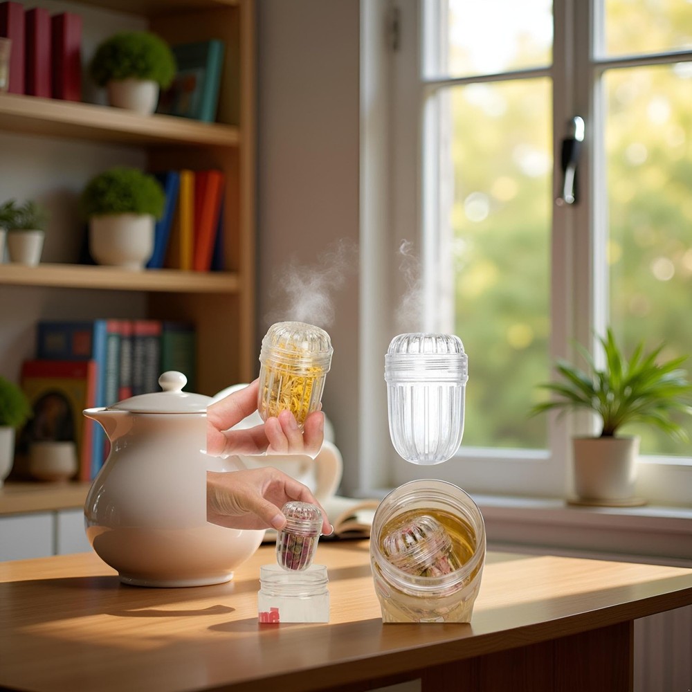 1Pc Clear Tea Infuser Ball,Plastic Mesh Tea Ball, Tea Infuser Strainer Filter...