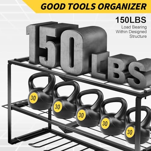 Large Power Tool Organizer Wall Mount,3 Layer Heavy Duty Tool Storage Rack