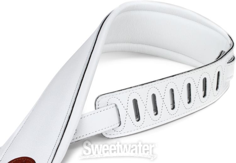 Levy's MSS2 Garment Leather Guitar Strap - White
