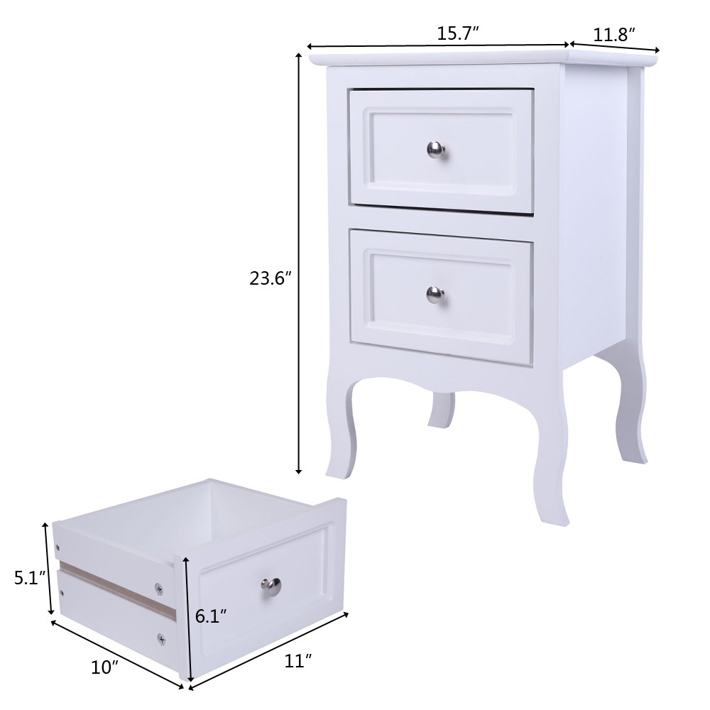 【Old Code：28731413】Country Style Two-Tier Night Table Large Size White