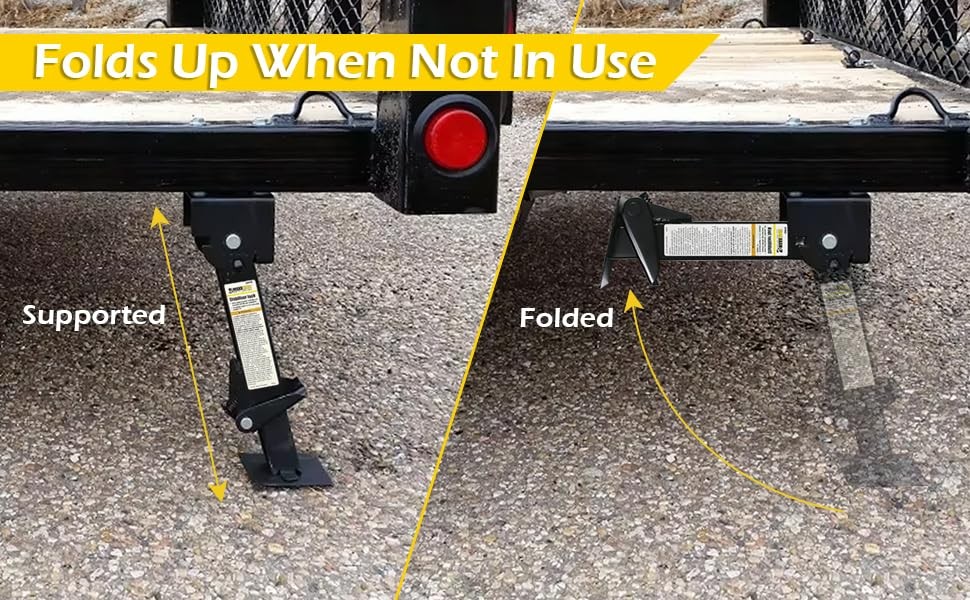 50970 Trailer Swing Down Stabilizer Jacks Telescoping RV Camper Black