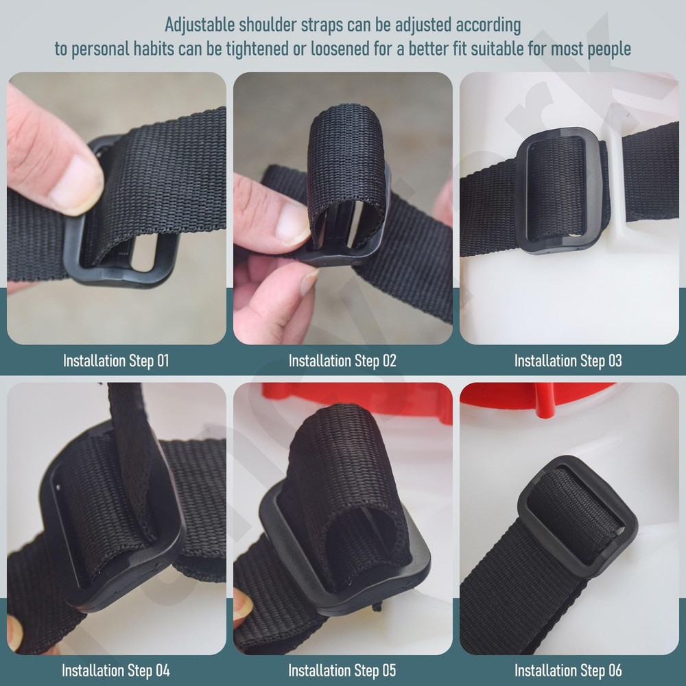 Backpack Sprayer Shoulder Straps Replacement Adjustable Padded Belt Black