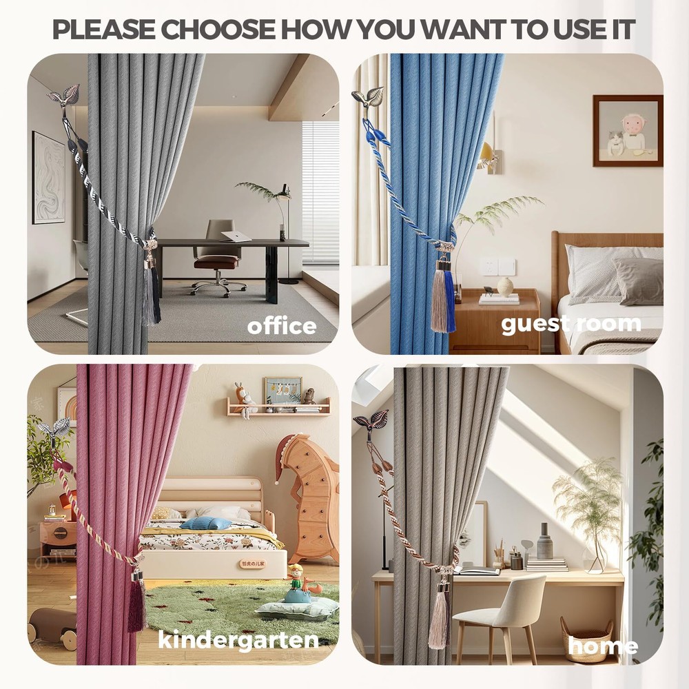 CurtainTassel Tiebacks Curtain fixator Suitable for Thin or Thick Curtains Na...