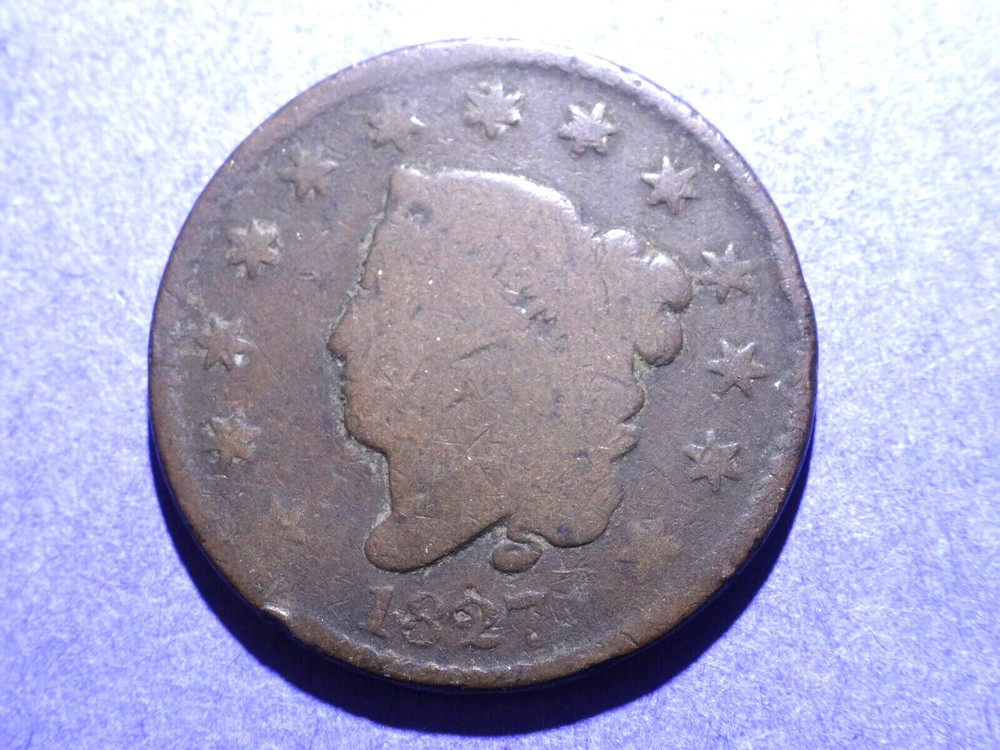 1827 Coronet Head Large Cent  AG