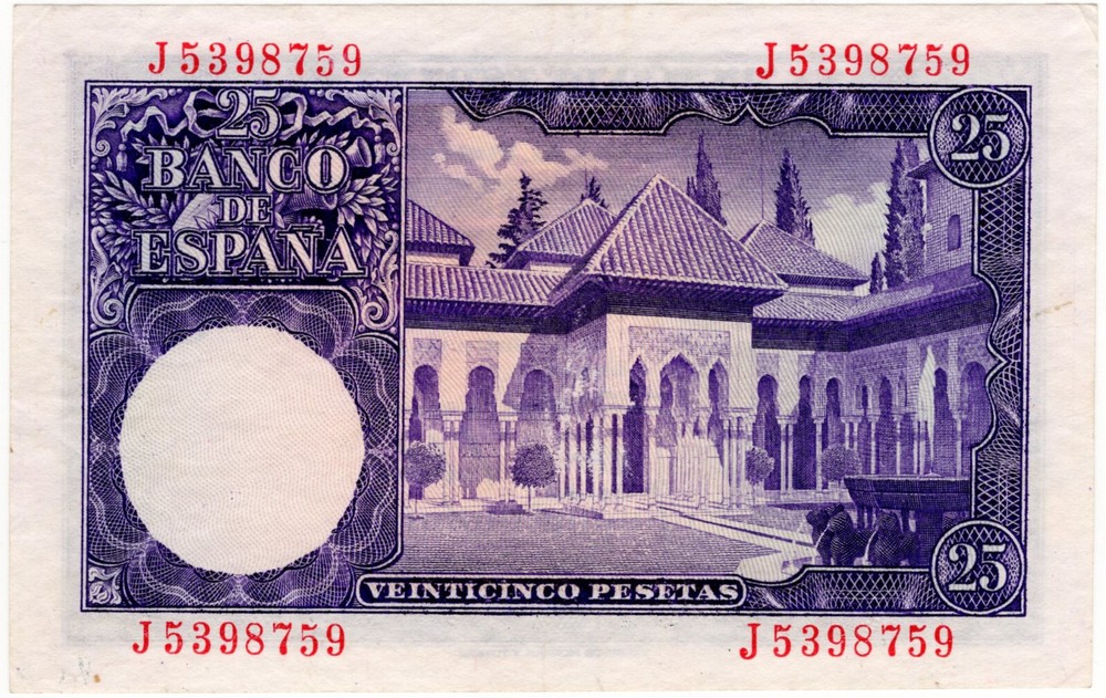 Spain 1954 25 Pesetas P147 UNC