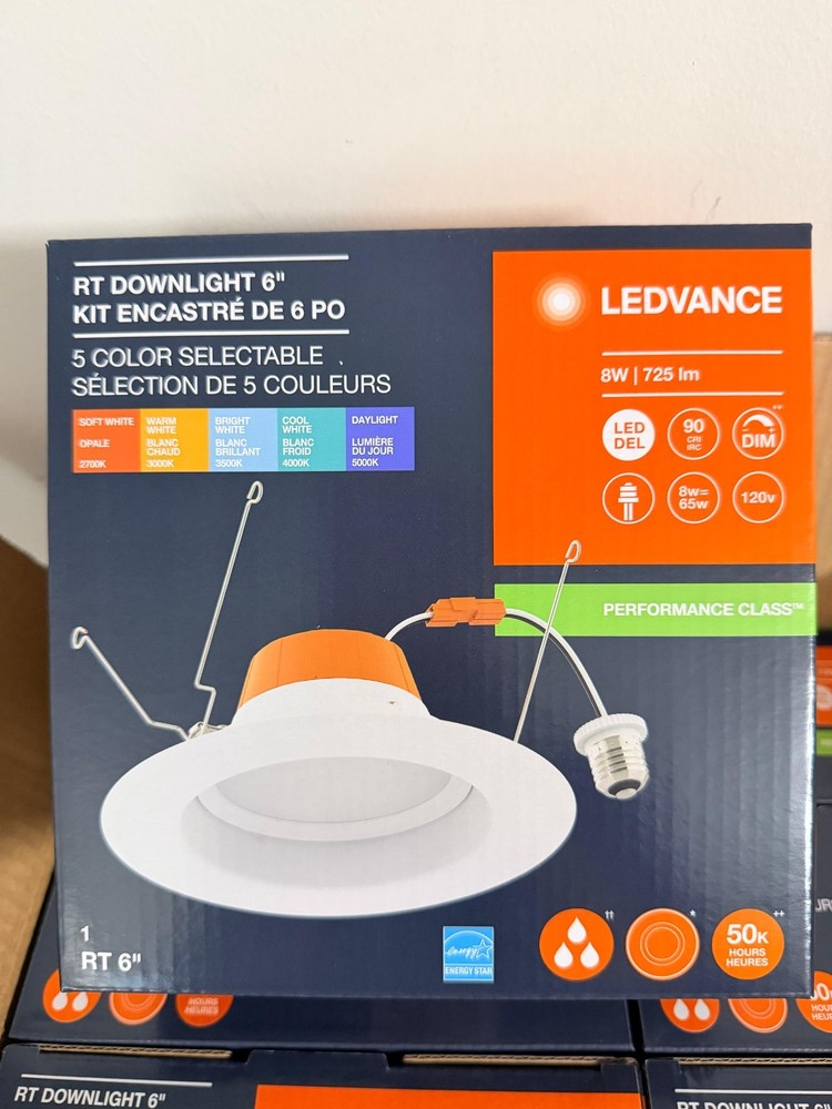 6X Sylvania Ledvance 6" Rt Downlight Kit 62868 Dimmable 5 Color Selectable