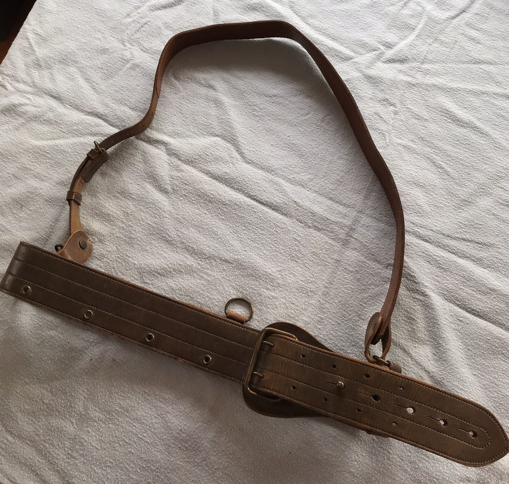 VINTAGE SAM BROWNE LEATHER BELT AND CROSS OVER STRAP