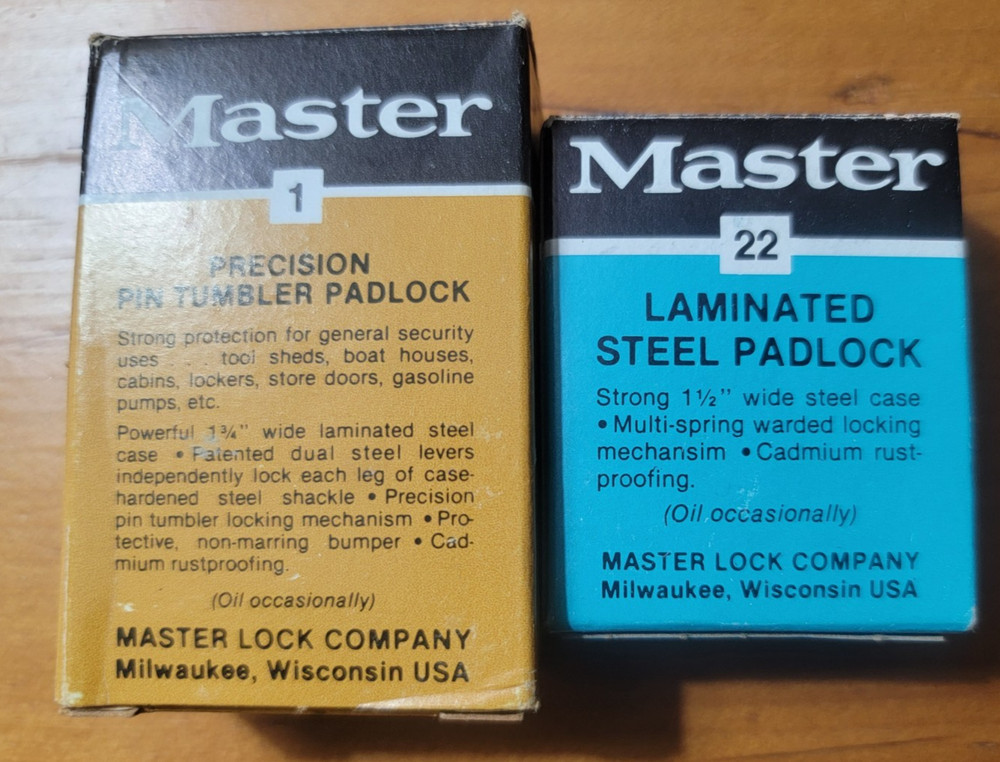 2 NIB MASTER LOCKS - #1 & #22