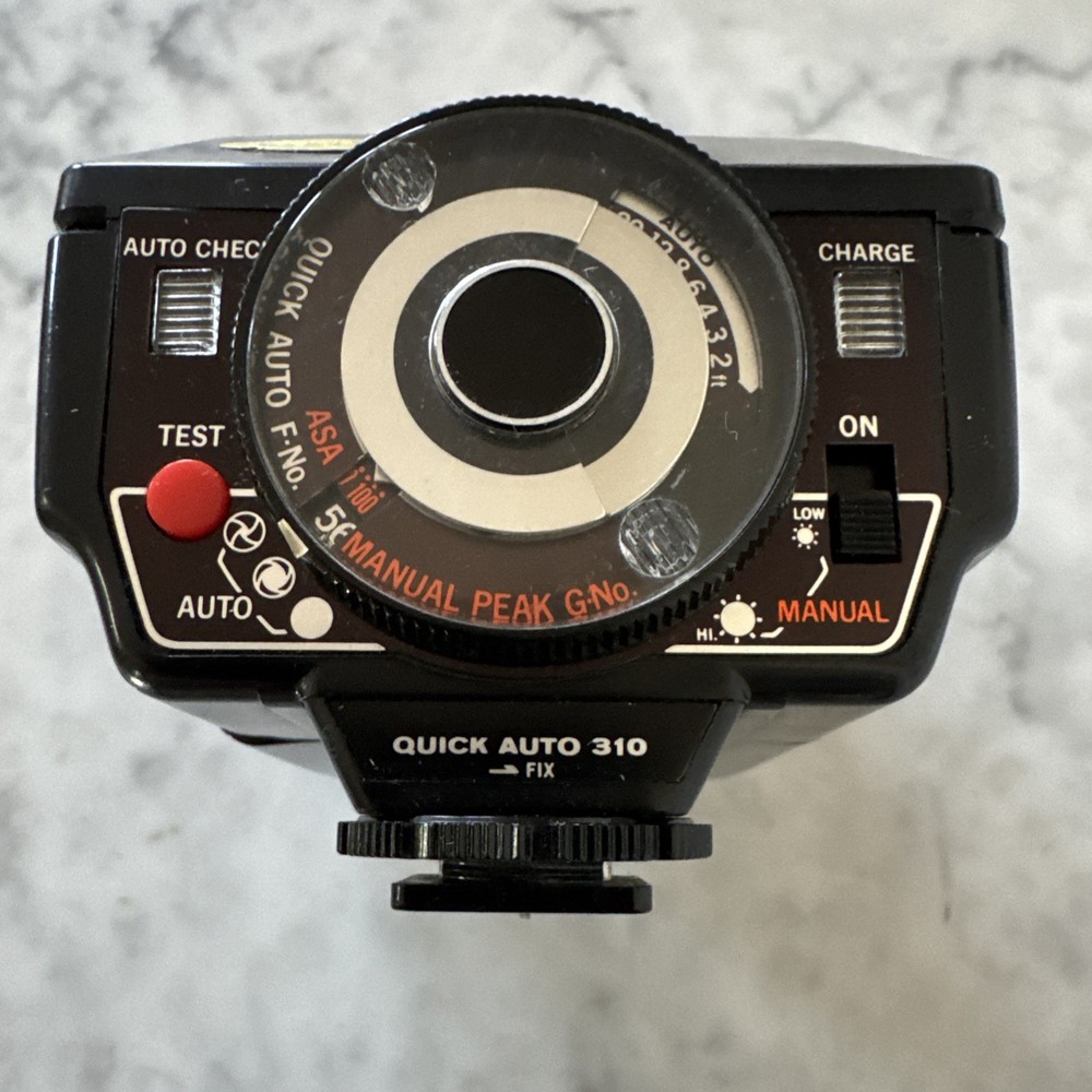 Working QUICK AUTO 310 ELECTRONIC FLASH for OLYMPUS OM-2 35mm SLR CAMERA Tested
