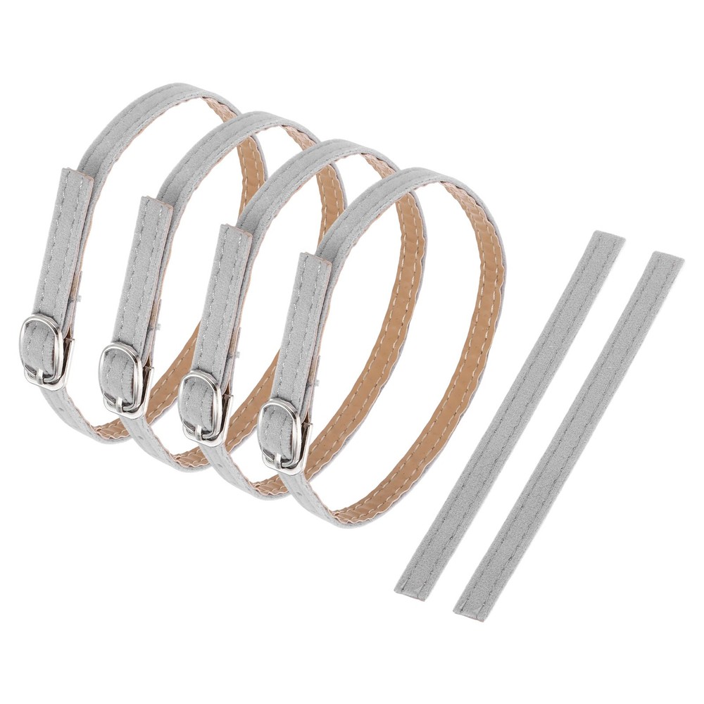 2 Pair Replacement Ankle Strap for Heels Shoe Bands, Suede Light Gray