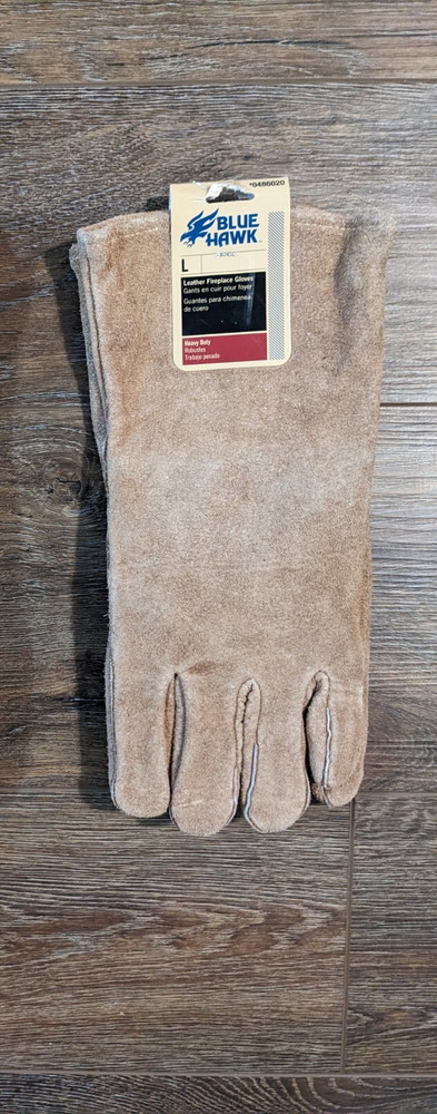 Welding Gloves Blue Hawk Leather W/ Cotton Lining Size Large NWT