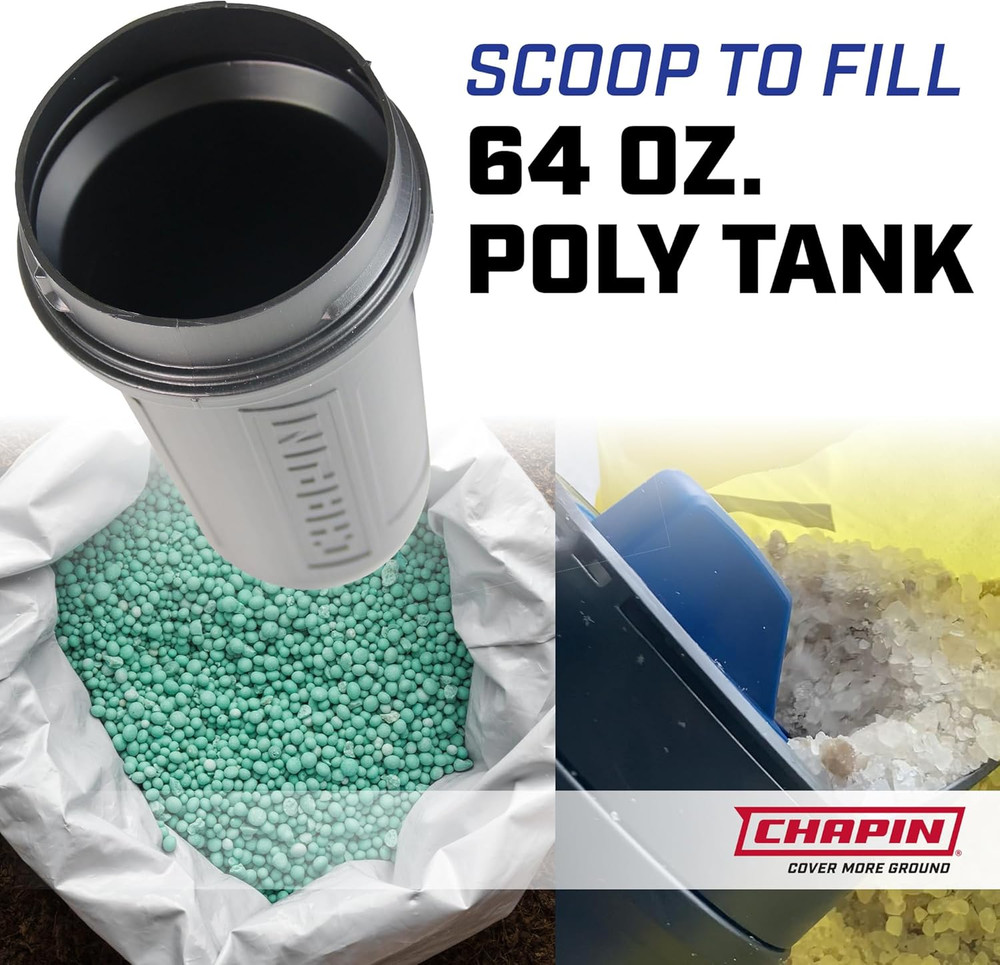 , Shaker Spreader for Turf Salt, Load Capacity 4 Lb, Max. Spread Width 3 Ft, Mod