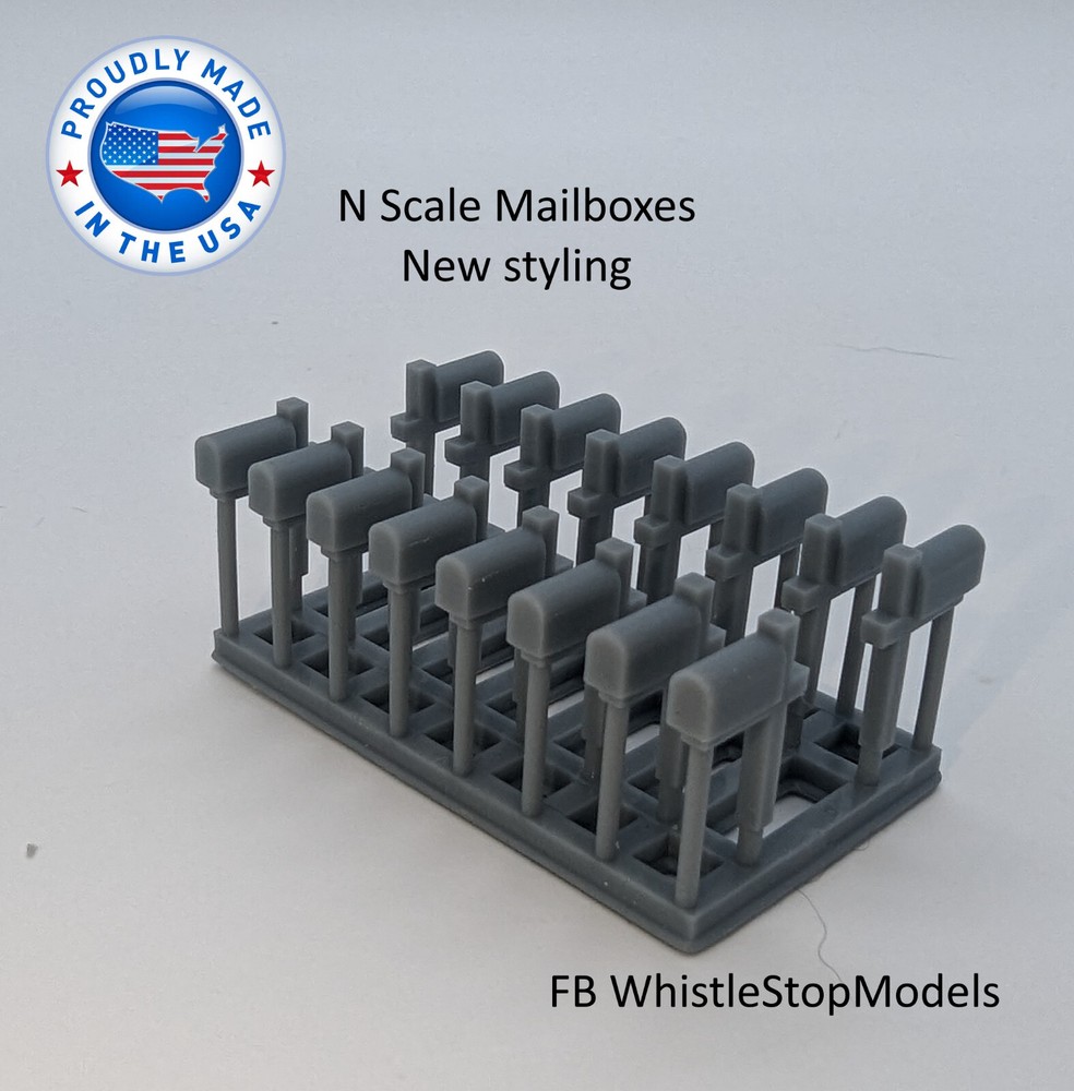 Z Scale Mail Boxes set of 16