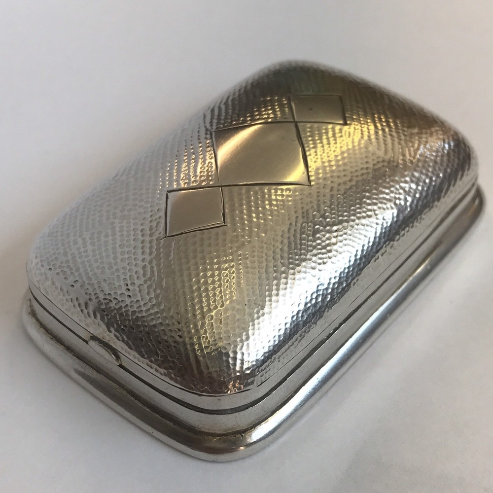 Antique Chinese Solid Silver Ring / Trinket Box Unidentified Marks 6cm X 4cm