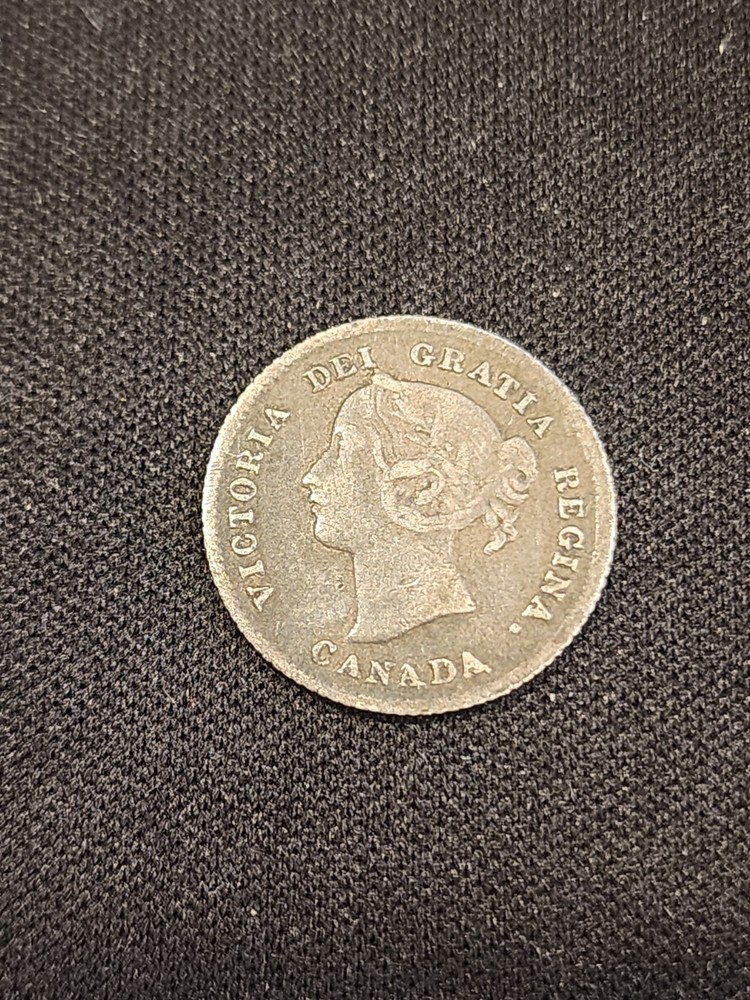 1874H Canada 5 Cents Plain 4 Silver Coin