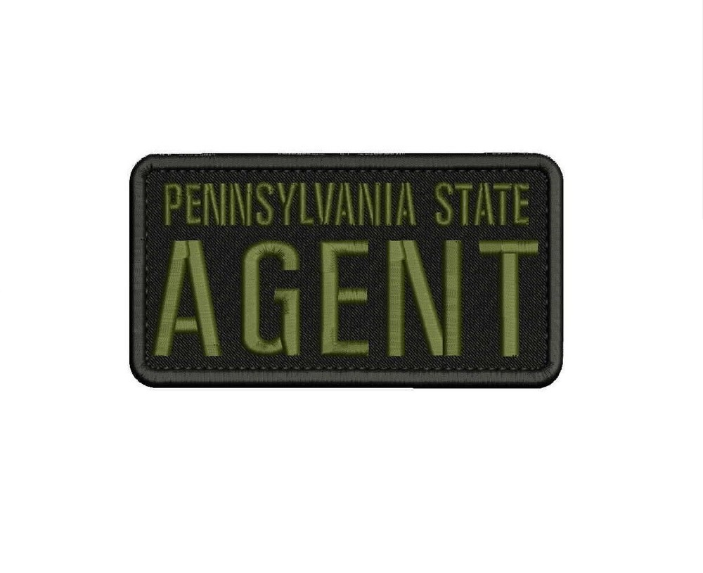 PENNSYLVANIA STATE AGENT EMBROIDERY PATCH  6X3 HOOK ON BACK