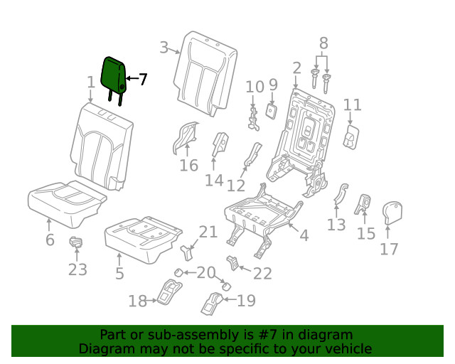Genuine Ford Head Rest Assembly JL7Z-78611A08-CA