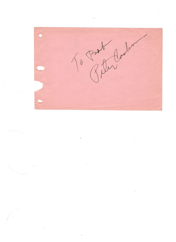 ACTOR PETER COOKSON AUTOGRAPH ON ALBUM LEAF