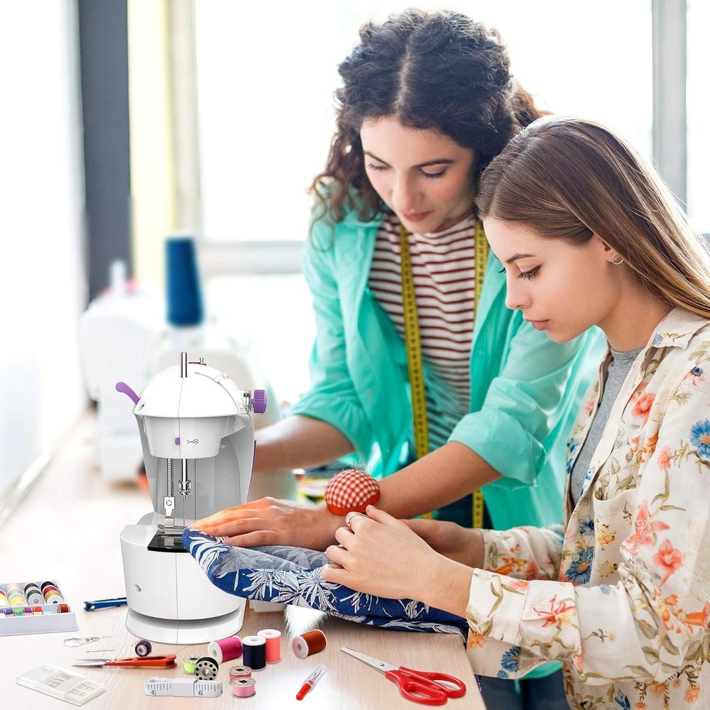 Beginner Sewing Machine with Safety Features & Fabric Bundles